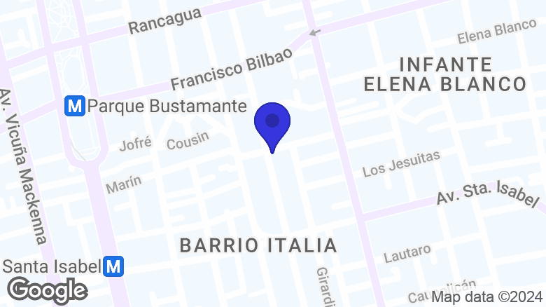 Google map location: Av. Italia 1034, 7500000 Providencia, Región Metropolitana 