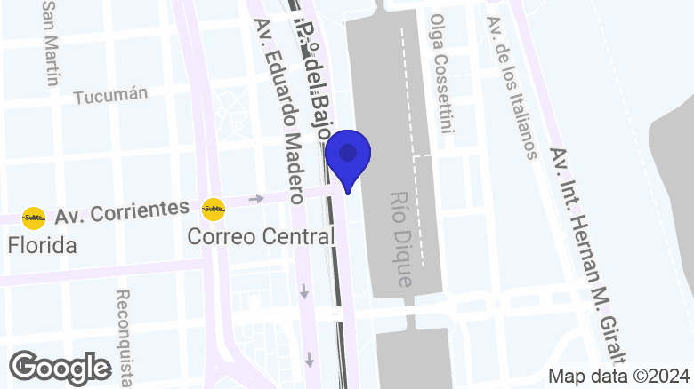 Google map location: Av. Alicia Moreau de Justo 410, C1107 AAJ, Cdad. Autónoma de Buenos Aires 