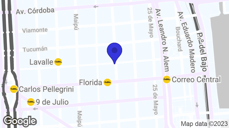 Google map location: Lavalle 502, C1047 AAL, Buenos Aires 