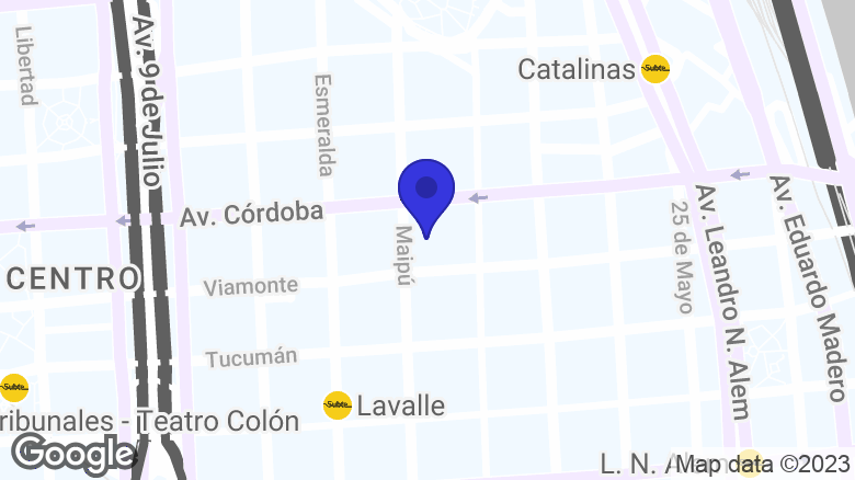 Google map location: San Martín 705, C1004 Cdad. Autónoma de Buenos Aires 