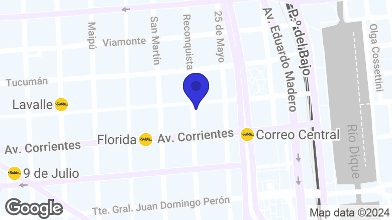 Google map location: Reconquista 479, C1003 Cdad. Autónoma de Buenos Aires 