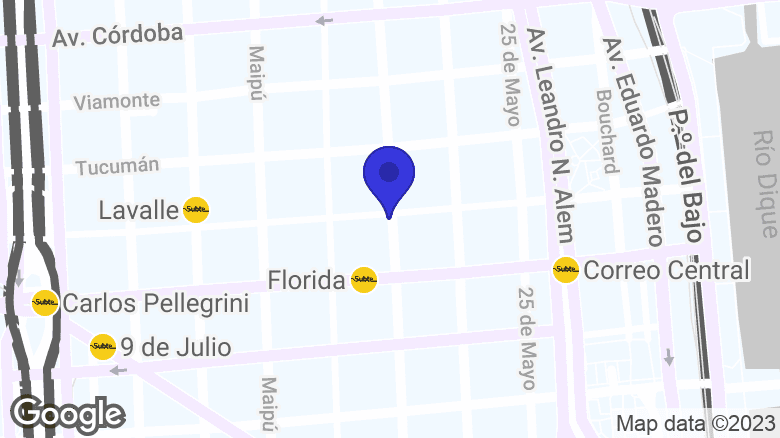 Google map location: San Martín 498, CABA 